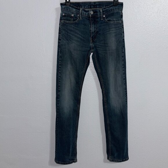 Levi’s 513 Men's Slim Straight Jeans W29 L32 Medium Wash Distressed Look Denim - Picture 1 of 14